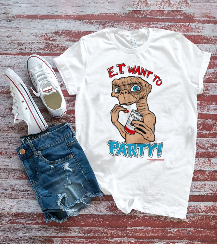 E.T. Want To Party Coors Can T-Shirt