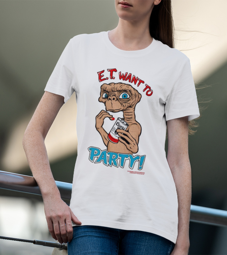 E.T. Want To Party Coors Can T-Shirt