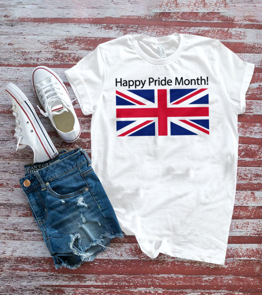 UK Flag Illegalshirts Happy Pride Month American Flag T-Shirt