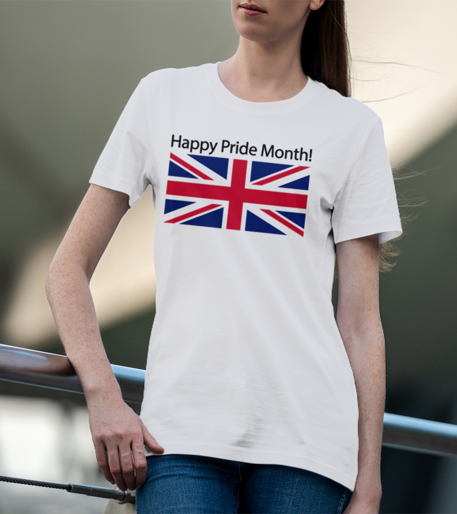 UK Flag Illegalshirts Happy Pride Month American Flag T-Shirt