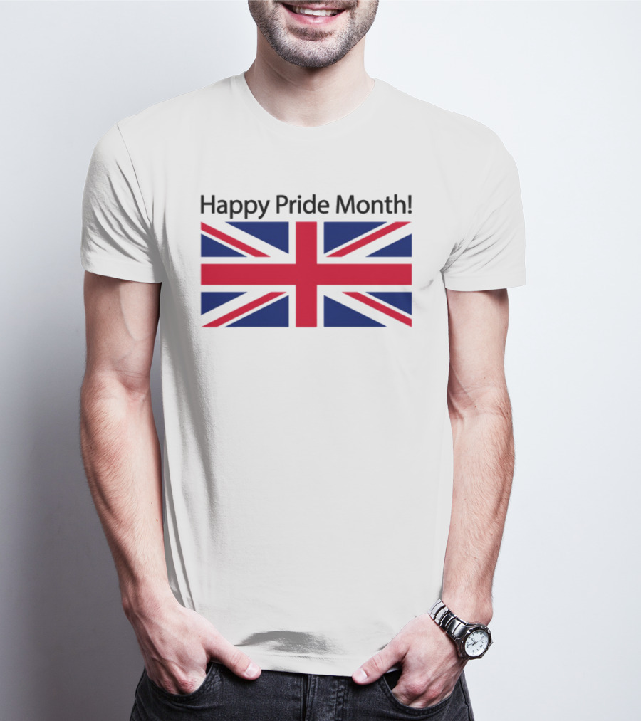 UK Flag Illegalshirts Happy Pride Month American Flag T-Shirt