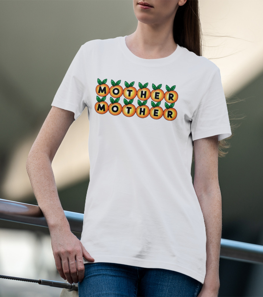 Mother Mother Peach Design Pattern T-Shirt