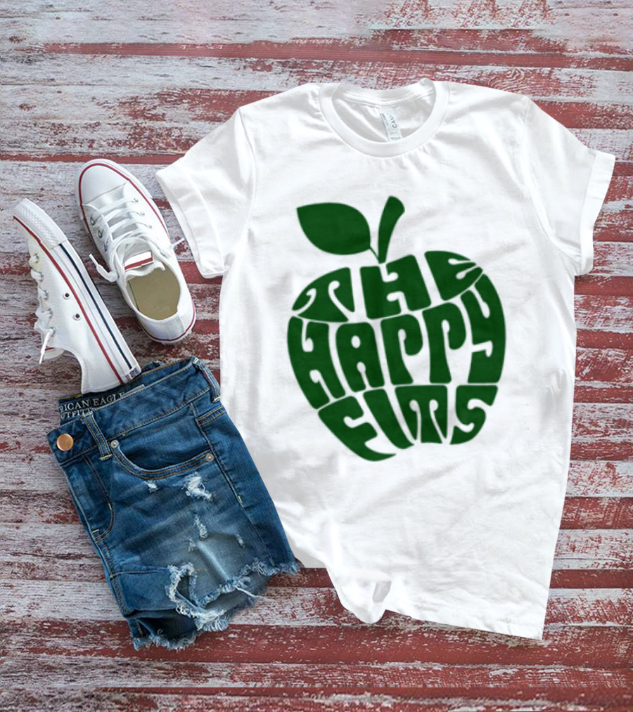 The Happy Fits Green Apple Text Art T-Shirt