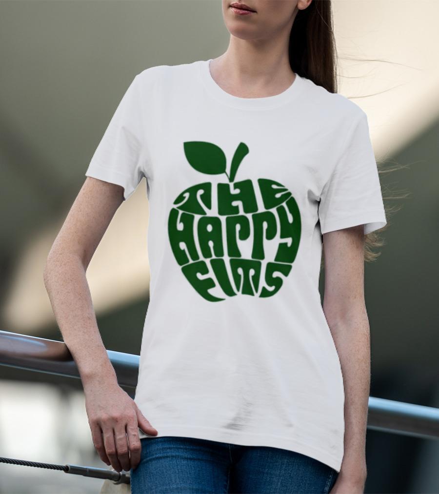 The Happy Fits Green Apple Text Art T-Shirt
