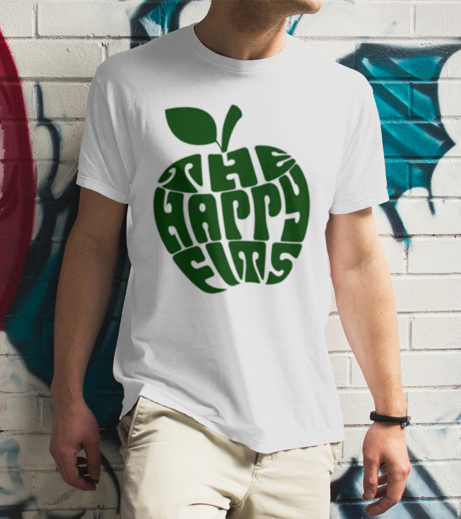 The Happy Fits Green Apple Text Art T-Shirt