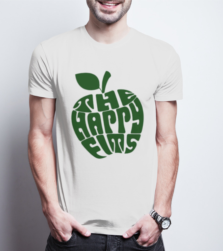 The Happy Fits Green Apple Text Art T-Shirt