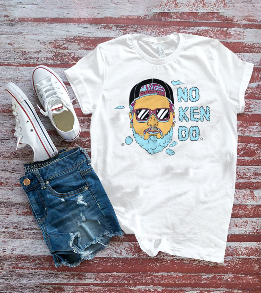 No Ken Do Trippy Ken Sunglasses Beard Cartoon T-Shirt