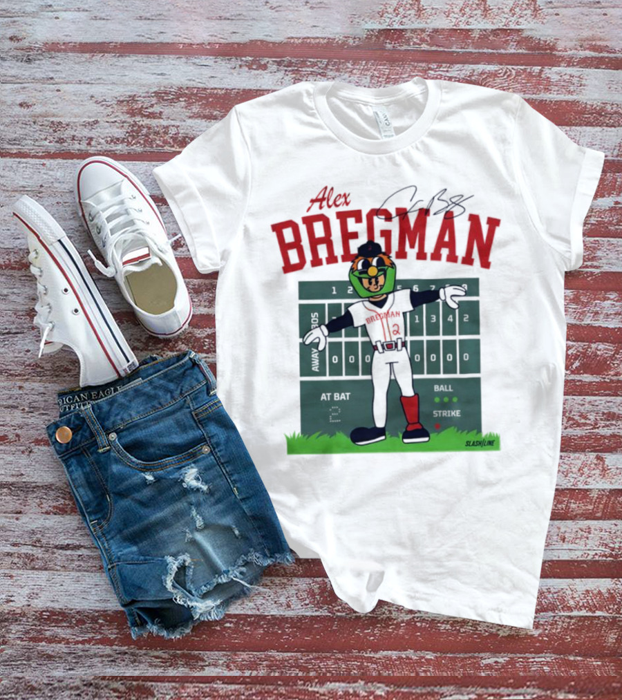 Alex Bregman Slashline Mascot Signature T-Shirt