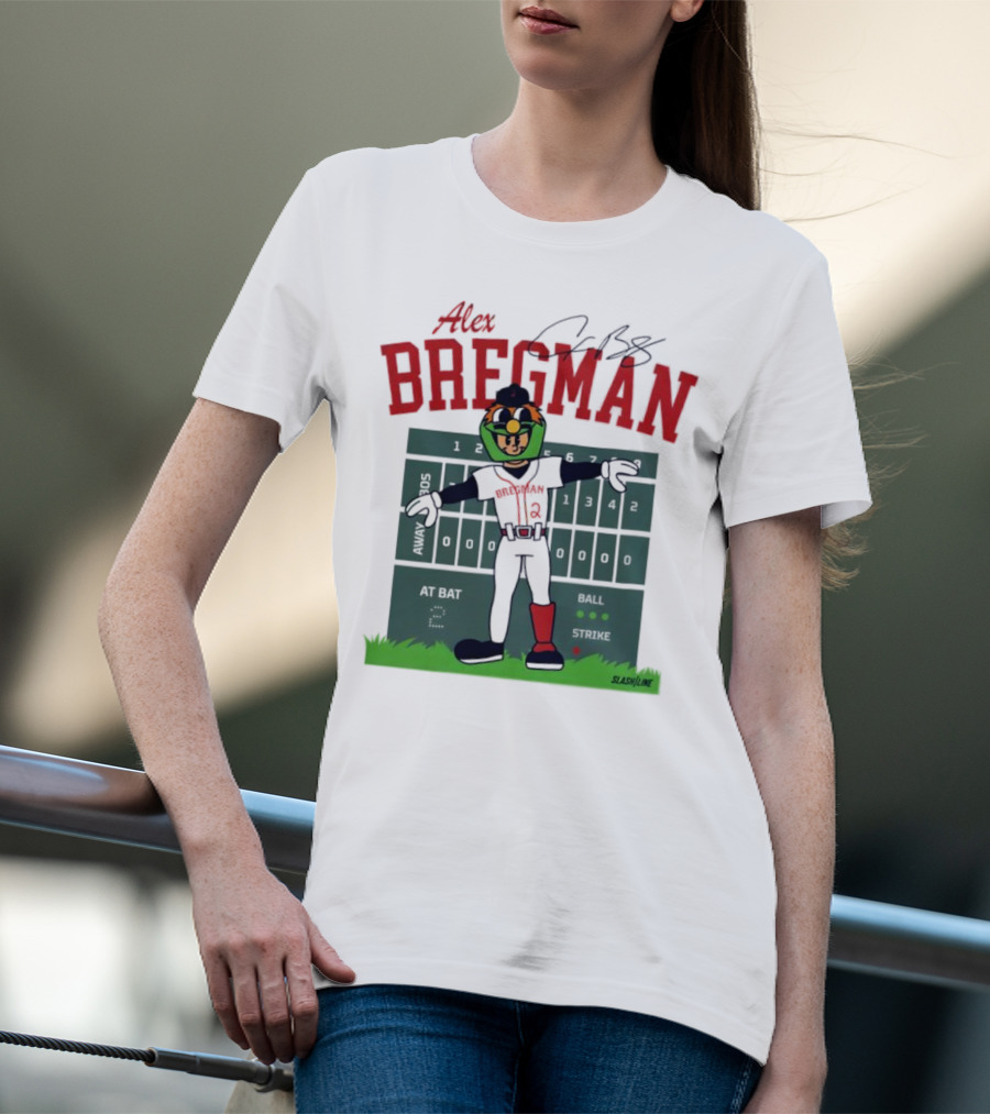 Alex Bregman Slashline Mascot Signature T-Shirt