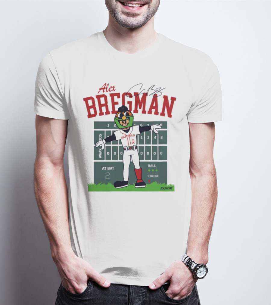 Alex Bregman Slashline Mascot Signature T-Shirt