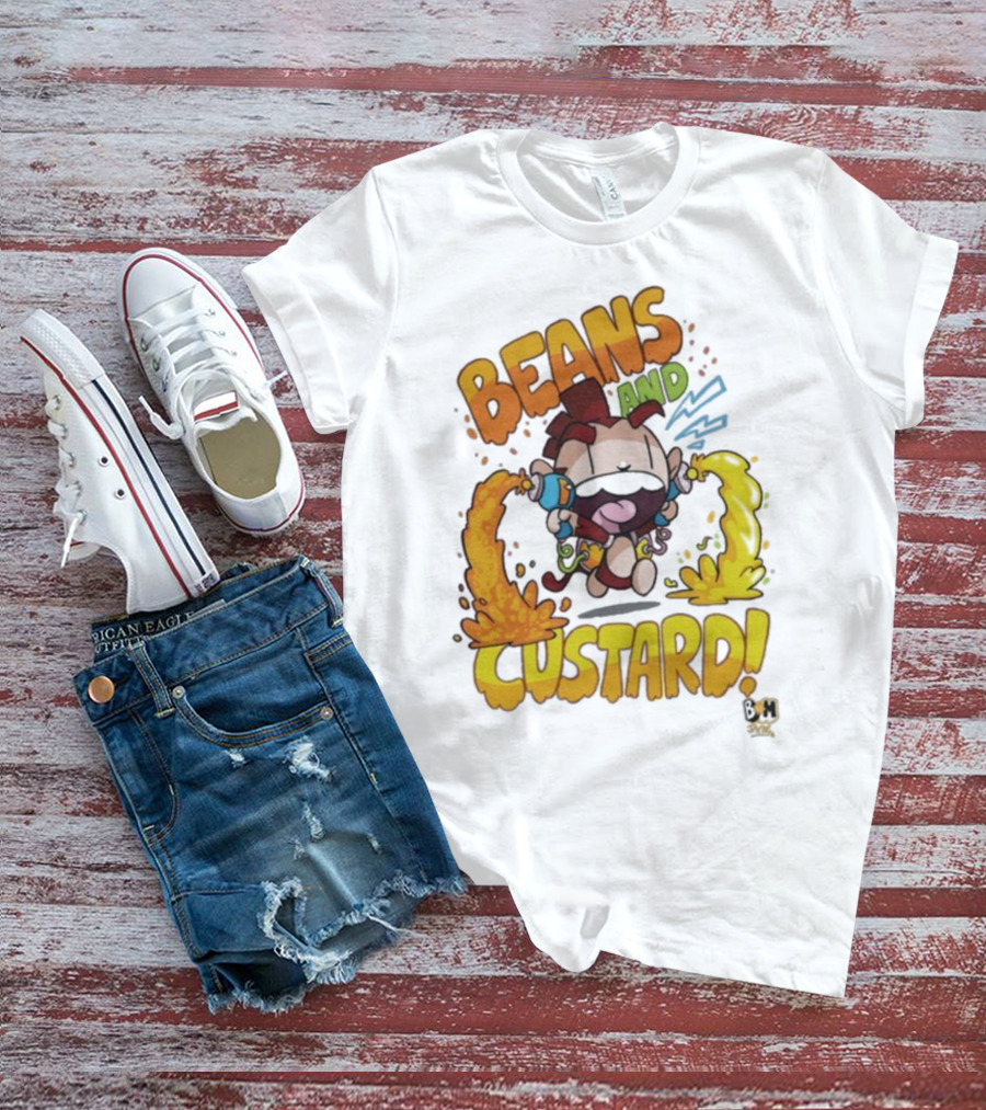 Beans And Custard Monkey Splash Comic Style Adventure T-Shirt