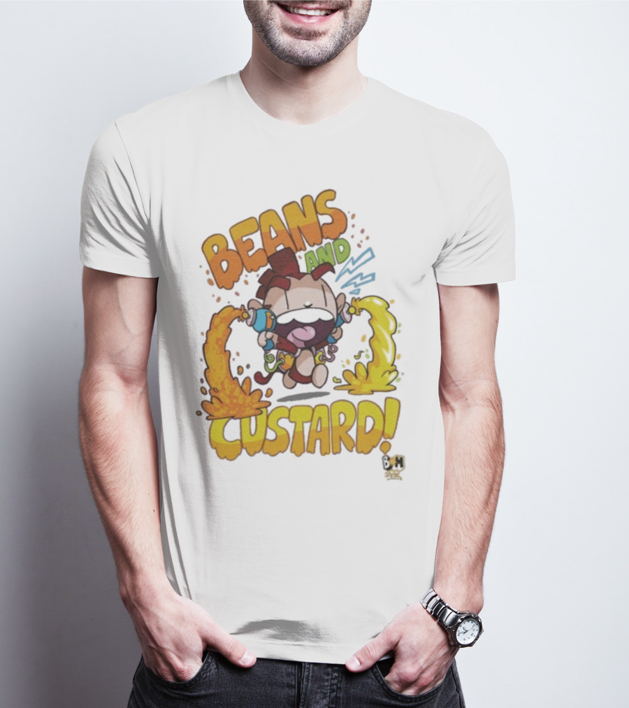 Beans And Custard Monkey Splash Comic Style Adventure T-Shirt