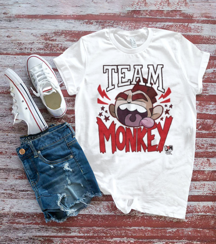 TEAM MONKEY BUNNY VS MONKEY TEAM SUPPORTERS FUN FACE T-Shirt