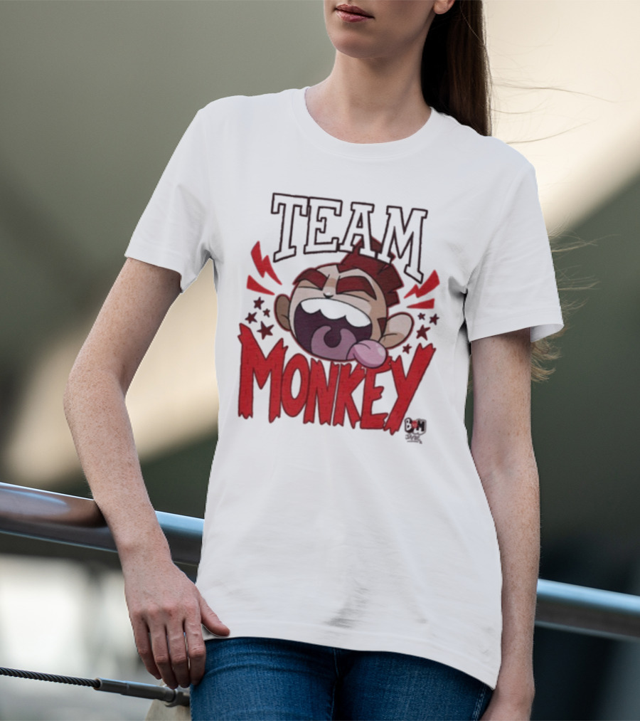 TEAM MONKEY BUNNY VS MONKEY TEAM SUPPORTERS FUN FACE T-Shirt