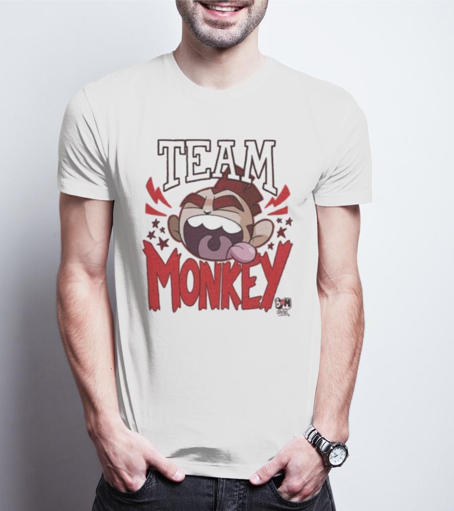 TEAM MONKEY BUNNY VS MONKEY TEAM SUPPORTERS FUN FACE T-Shirt