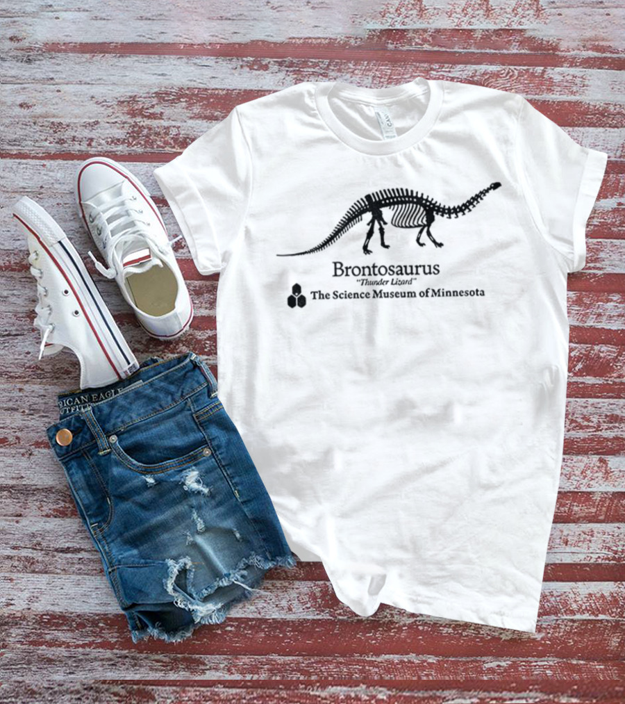 Brontosaurus Thunder Lizard The Science Museum Of Minnesota Stranger Things Dustin T-Shirt