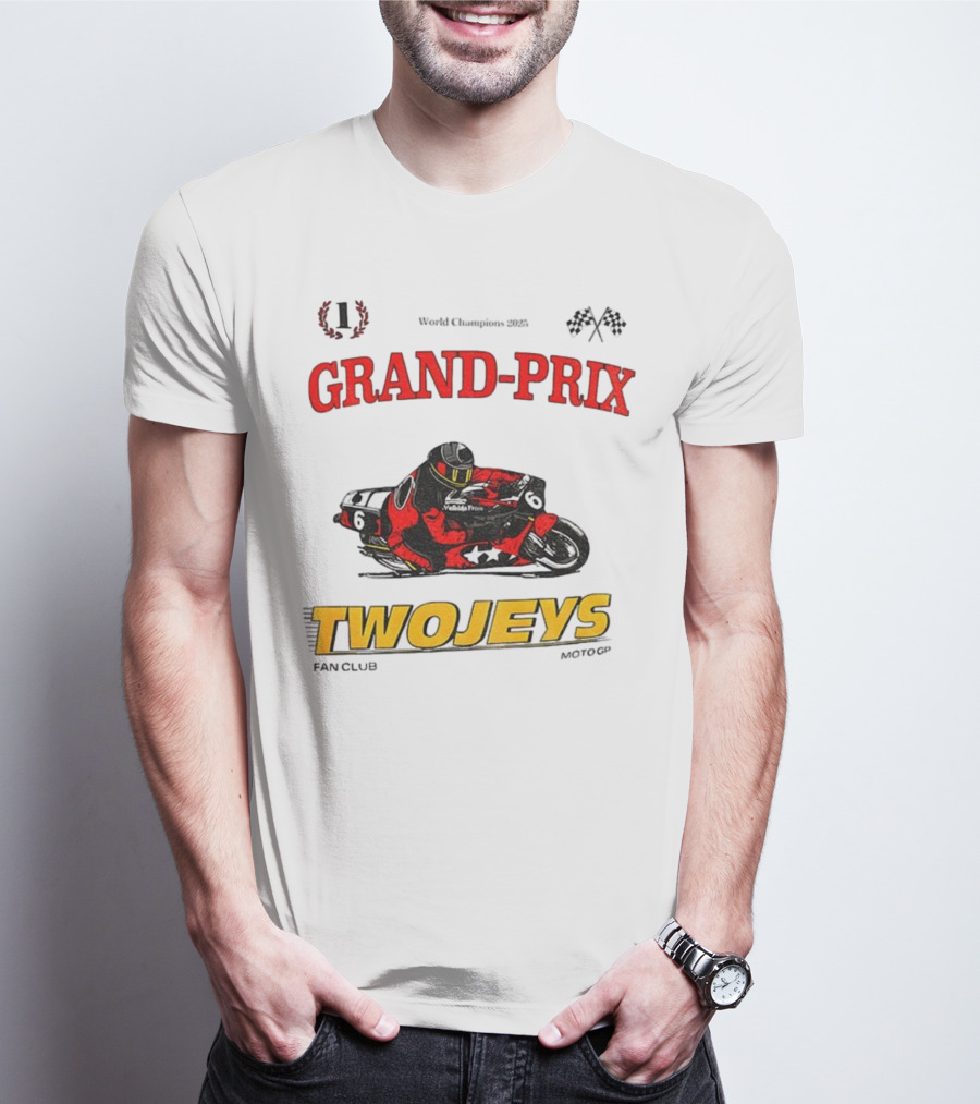 Grand Prix World Champions 2025 Twojeys Moto Racing Fan Club T-Shirt