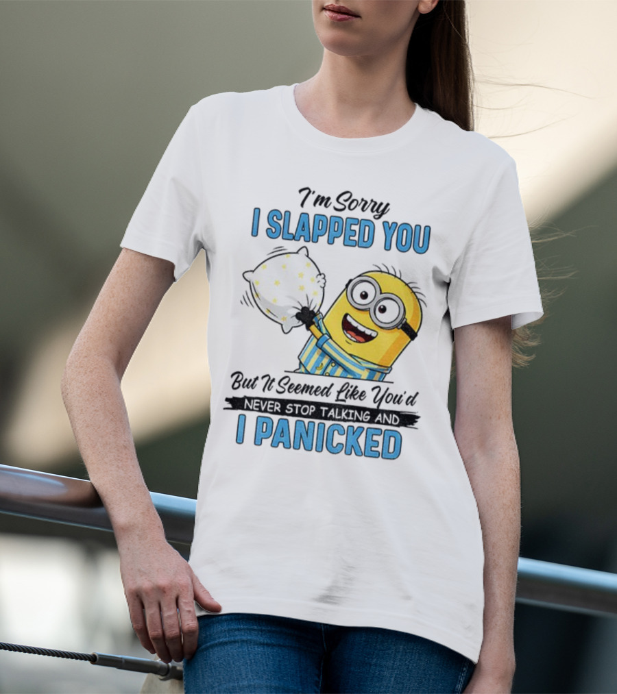 Minion I Slapped You I Panicked Pillow Fight Pajamas T-Shirt