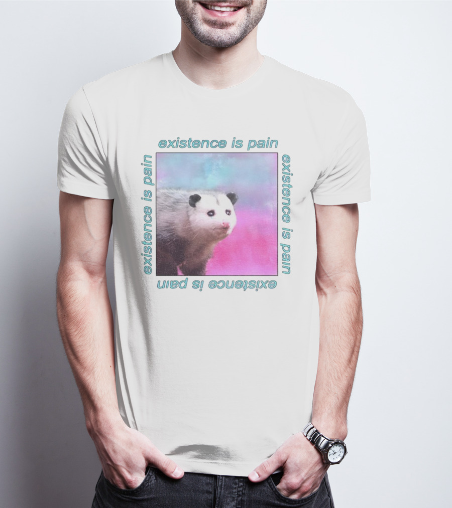 Existence Is Pain Possum Vintage Retro Theme T-Shirt