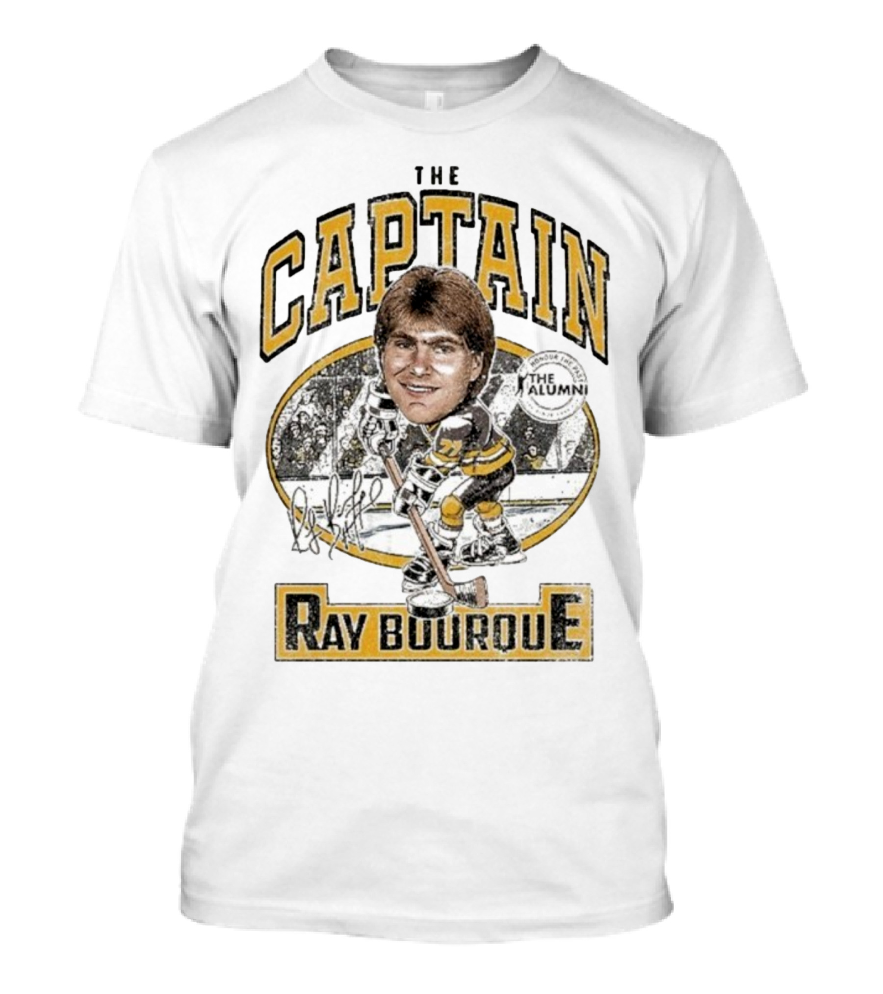 The Captain Ray Bourque NHL Alumni Association Spittin Chiclets Collaboration T-Shirt