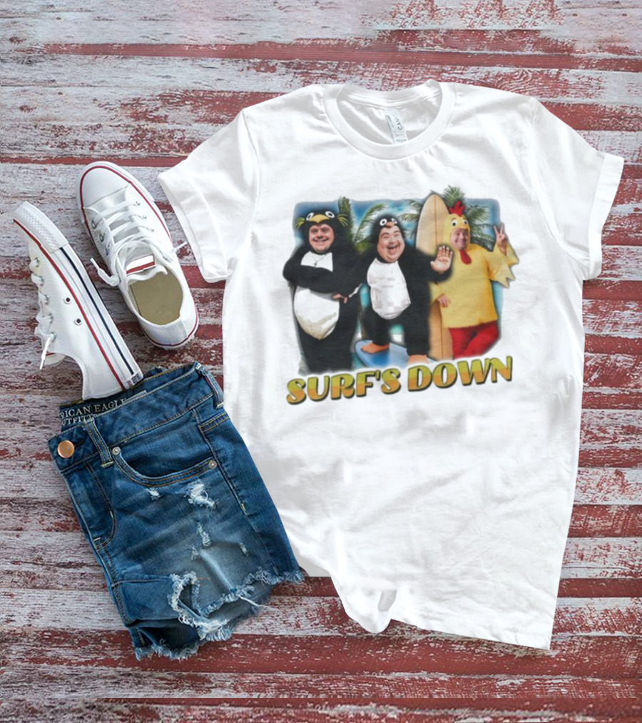 "Surf’s Down Penguin And Chicken Costume Fun" T-Shirt