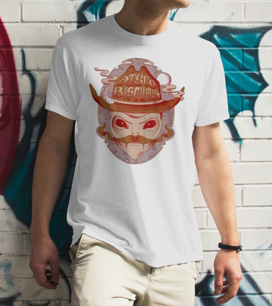 Disco Biscuits Alien Cowboy With Hat And Mustache T-Shirt
