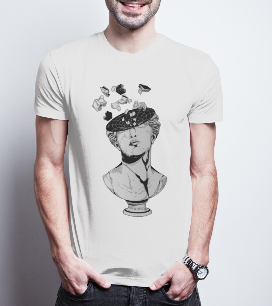 Daniel Greene To Be Read Exploding Head Sculpture With Floating Books T-Shirt