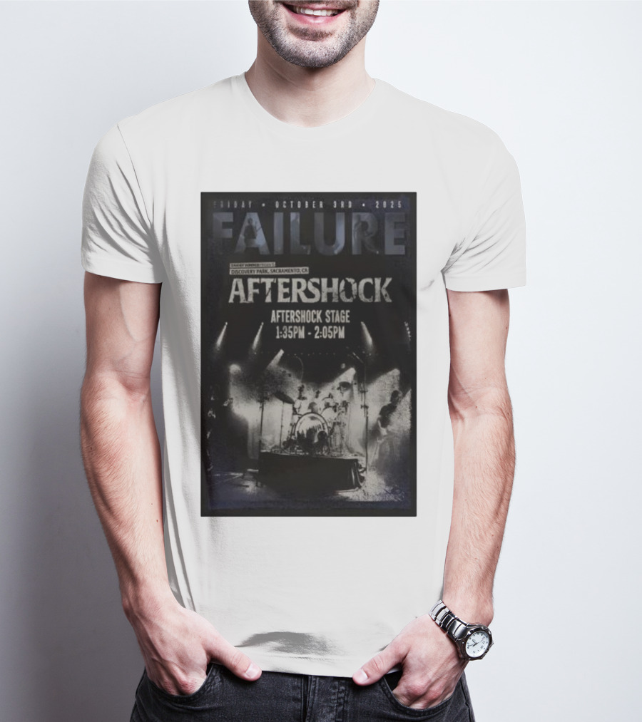 FAILURE Aftershock Discovery Park Sacramento October 3rd 2025 Tour T-Shirt