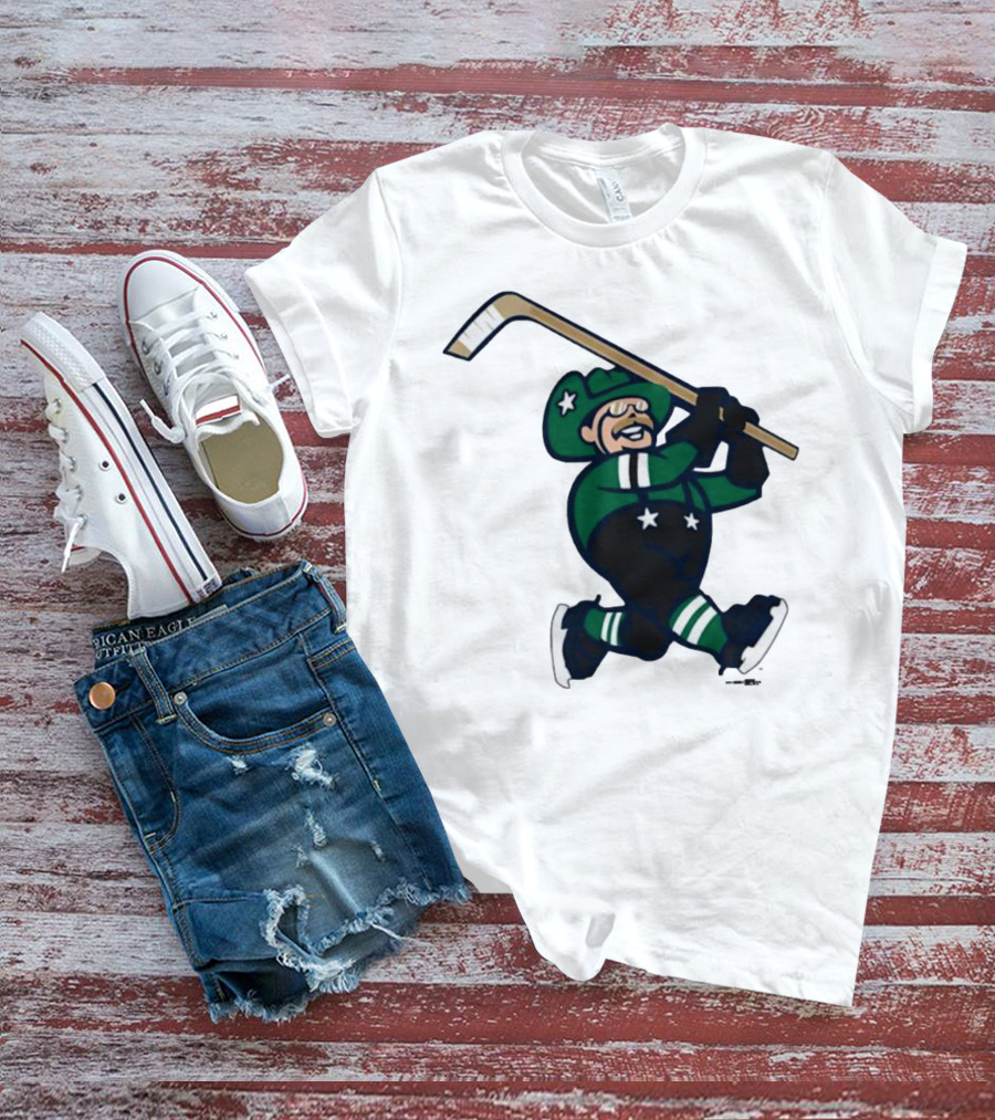 Frisco RoughRiders Dallas Stars Night Mascot Skating Youth Hockey T-Shirt