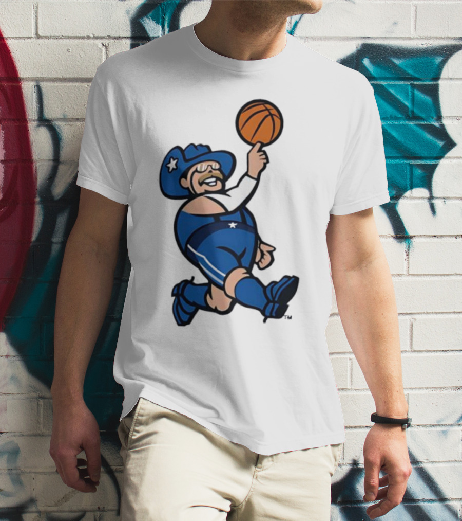 Frisco RoughRiders Dallas Mavericks Crossover Mascot Basketball Cowboy T-Shirt