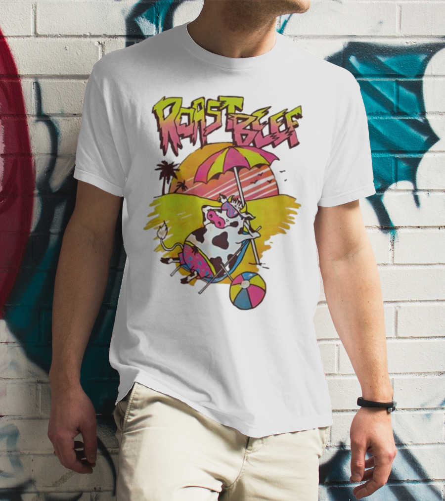 Roast Beef Sunbathing Cow Graphic Gaten Matarazzo Dustin Stranger Things T-Shirt
