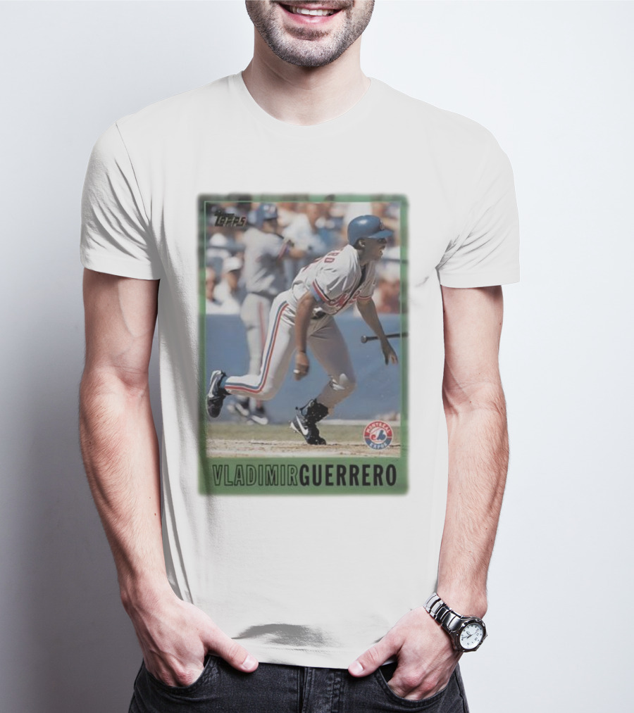 Montreal Expos Vladimir Guerrero MLB Topps Baseball Card T-Shirt