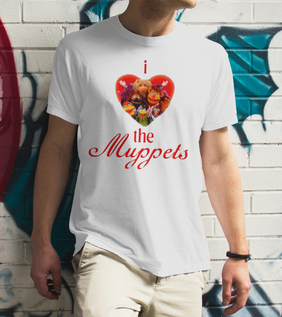 I Love The Muppets Characters Heart Group Image T-Shirt