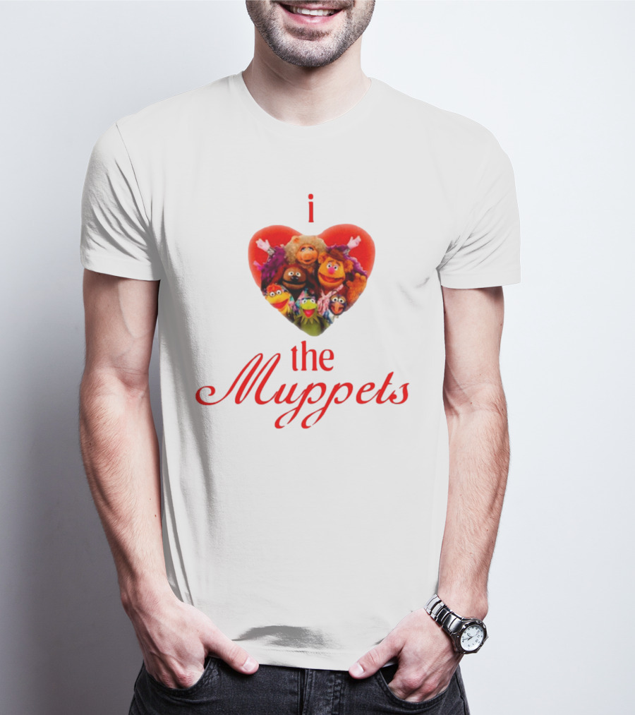 I Love The Muppets Characters Heart Group Image T-Shirt