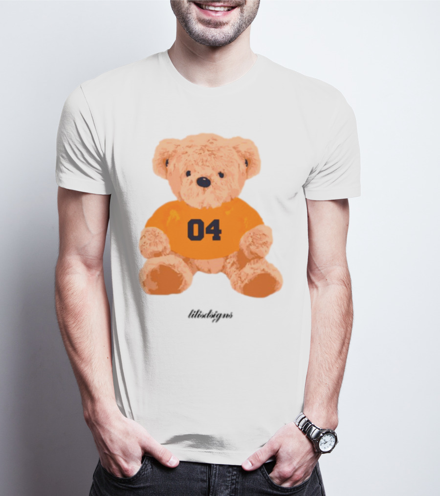 Lilisdsigns 04 Teddy Bear Plush Toy In Orange T-Shirt