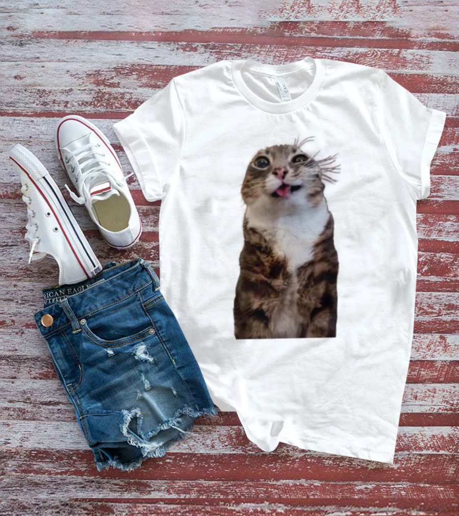 Rigby Cat Funny Feline Expression With Tongue Out T-Shirt