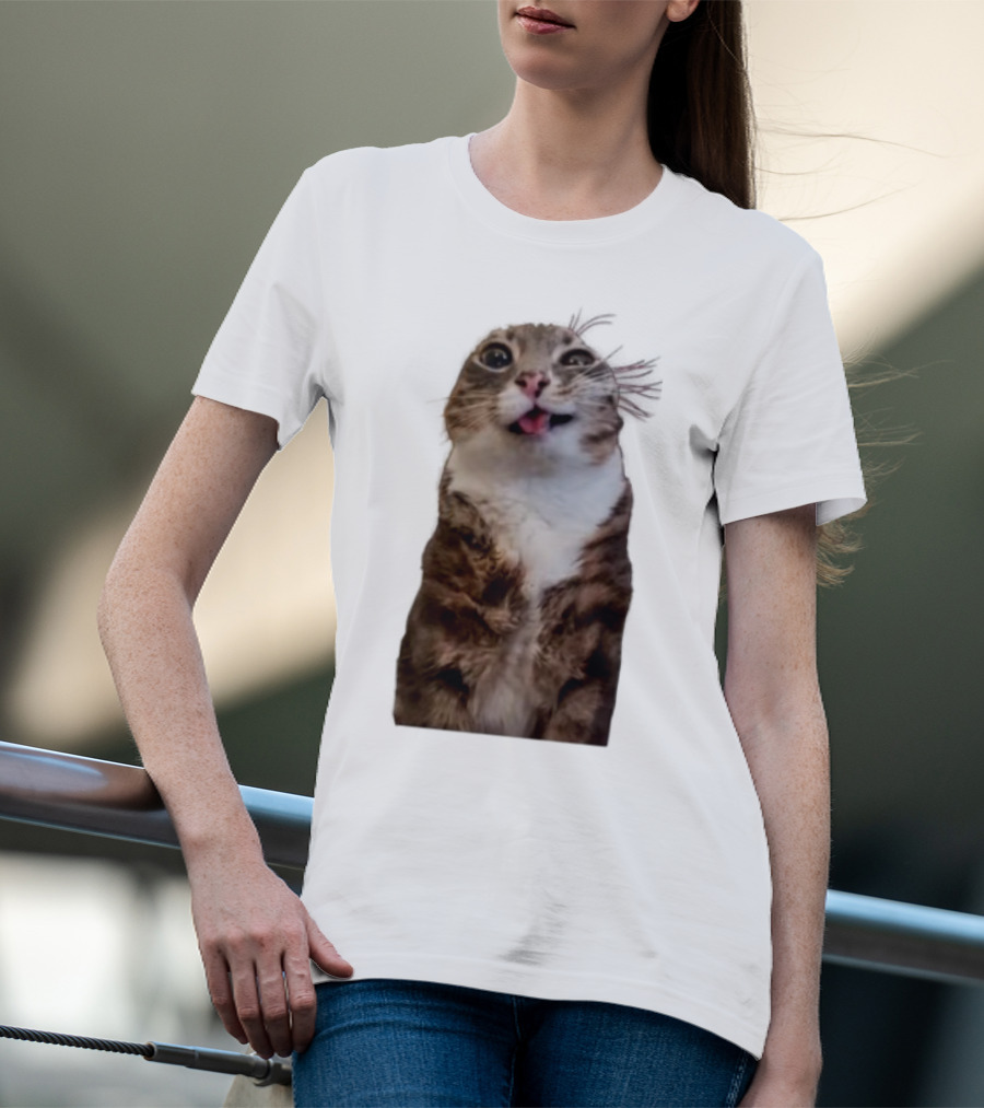 Rigby Cat Funny Feline Expression With Tongue Out T-Shirt