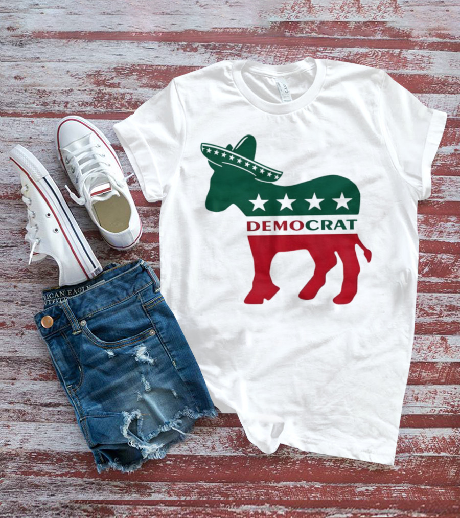 Democrat Donkey Sombrero Stars Cinco De Mayo Celebration T-Shirt
