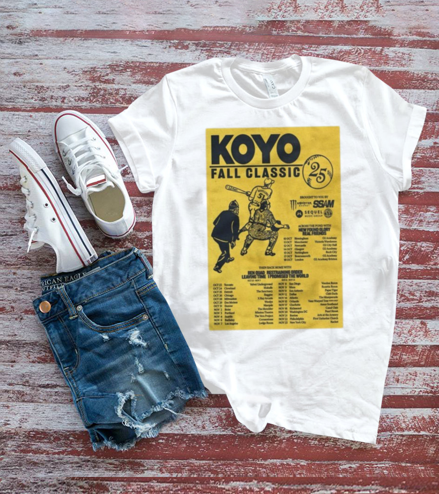 Koyo Fall Classic 2025 Tour Featuring New Found Glory Real Friends Ben Quad Restraining Order T-Shirt