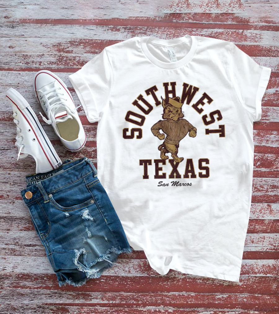 Southwest Texas San Marcos Bobcats Vintage Mascot T-Shirt