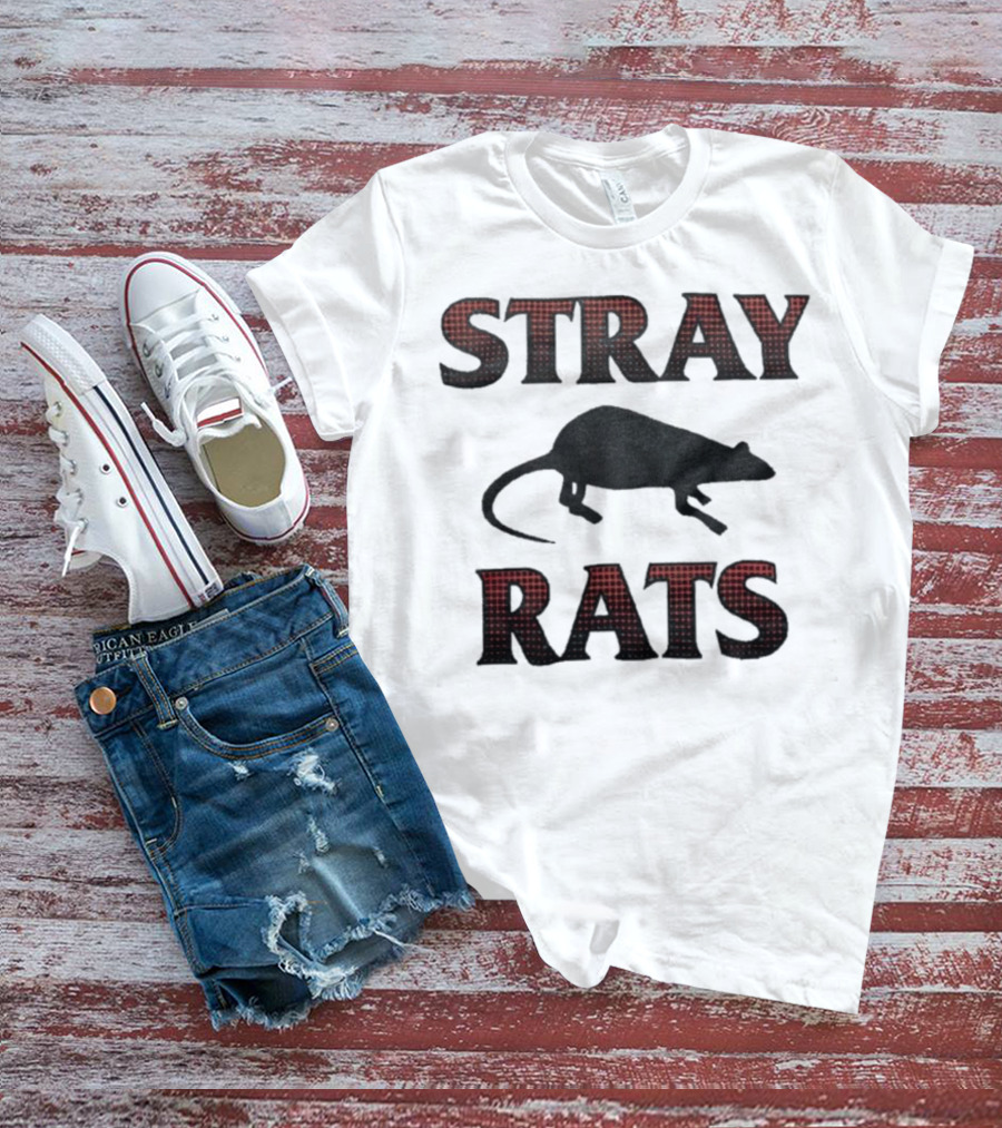 Stray Rats Rodenticide Halftone Dark Rat Silhouette T-Shirt
