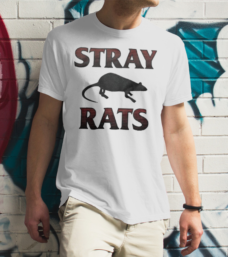 Stray Rats Rodenticide Halftone Dark Rat Silhouette T-Shirt