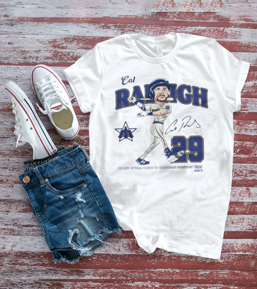 Cal Raleigh Seattle Mariners MVP Throwbacks Northwest Signature 2025 29 T-Shirt