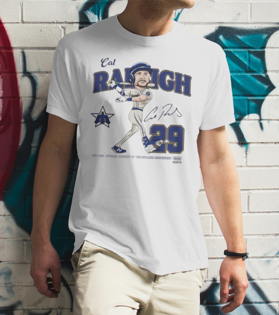 Cal Raleigh Seattle Mariners MVP Throwbacks Northwest Signature 2025 29 T-Shirt