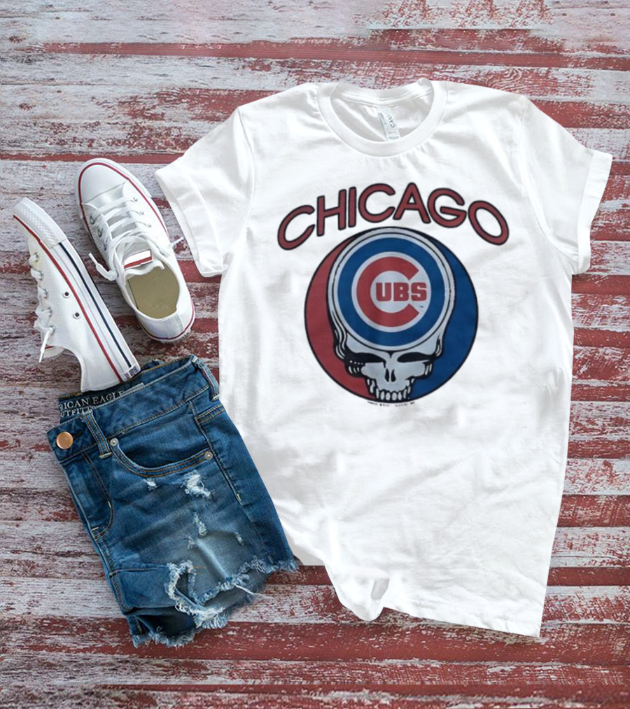 Chicago Cubs Grateful Dead Collaboration Steal Your Base Skull T-Shirt