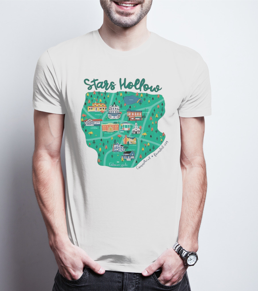 Stars Hollow Map Gilmore Girls Town Landmarks T-Shirt