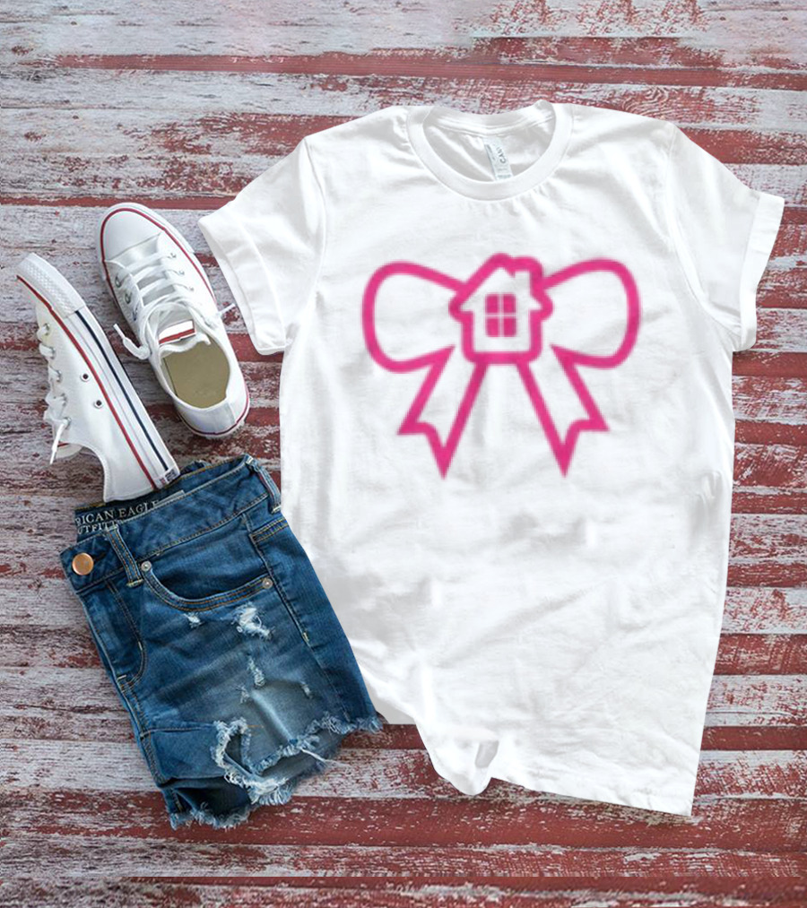 Glowhouse White Pink Bow Ribbon T-Shirt