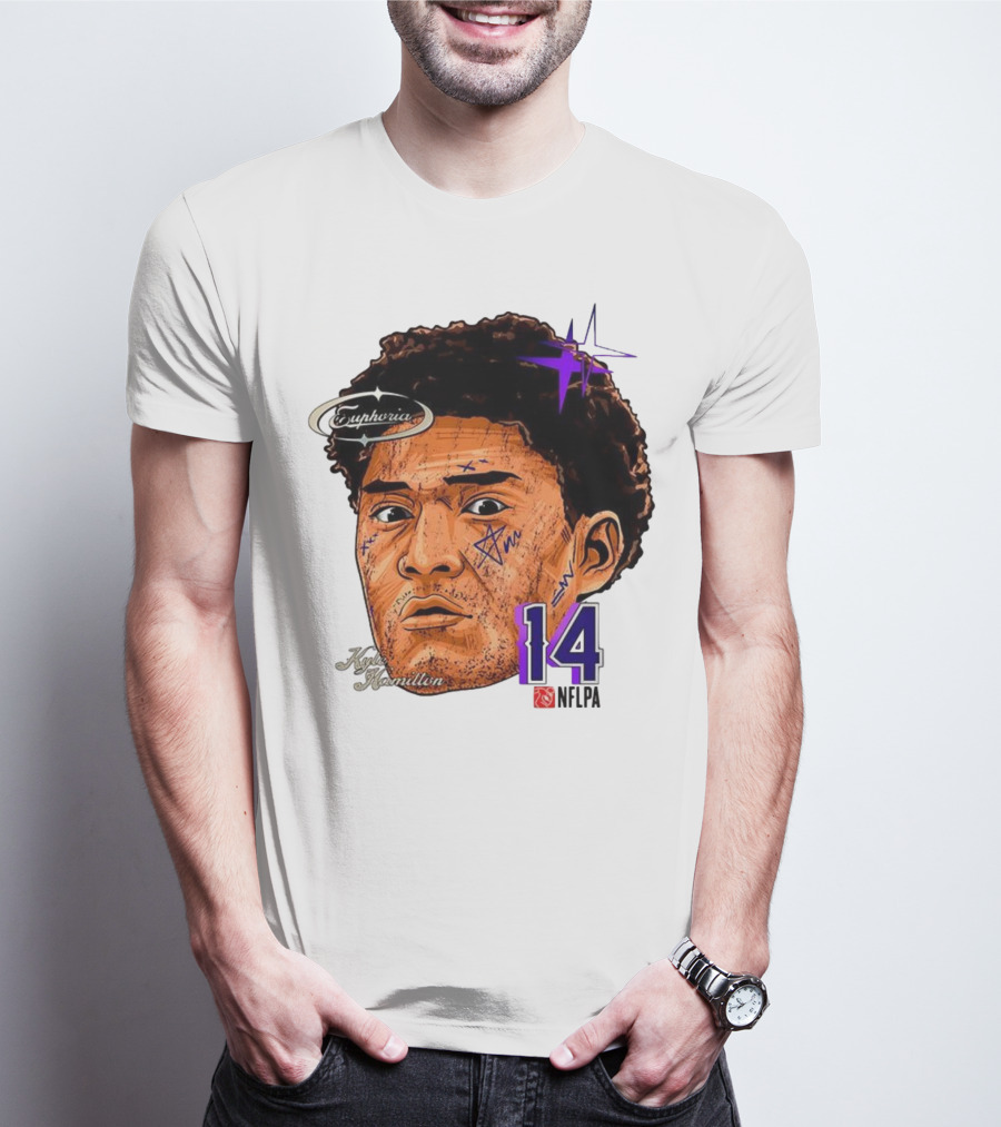 Kyle Hamilton Baltimore Ravens Euphoria Number 14 Ravens Star T-Shirt