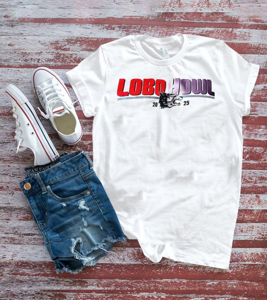 Lobo Howl 2025 Wolf Head Logo Red Purple T-Shirt