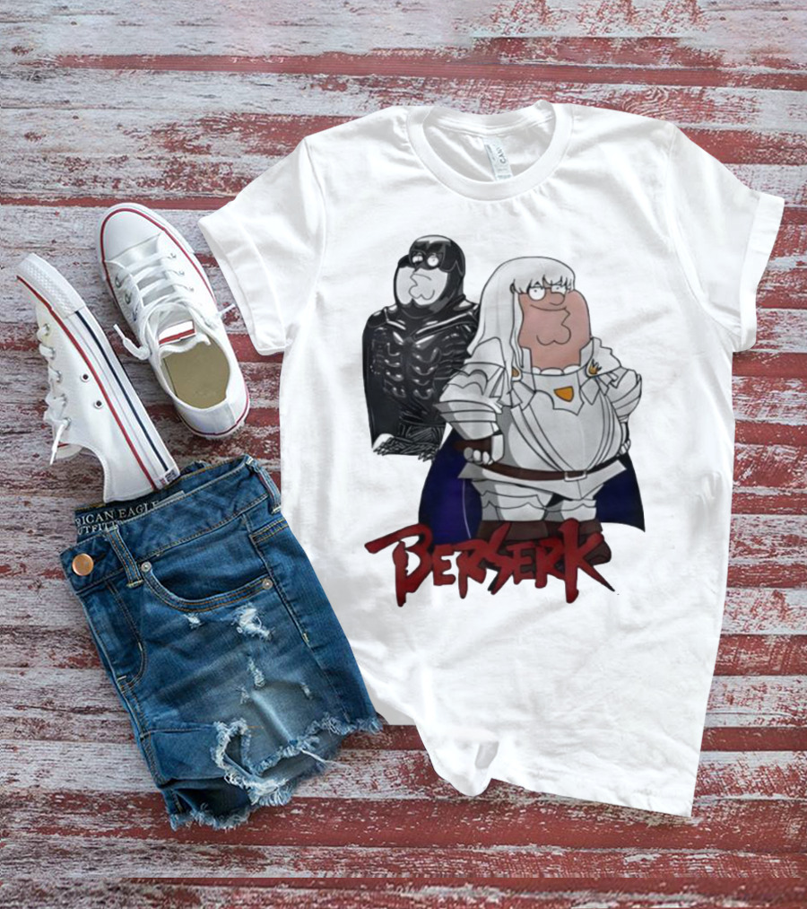 Peter Griffin Family Guy Berserk Crossover Meme Griffith Armor Guts Cosplay T-Shirt